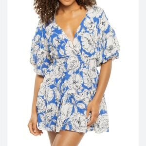 MISA Los Angeles sz S Floral Blue and White Dress-Like New!